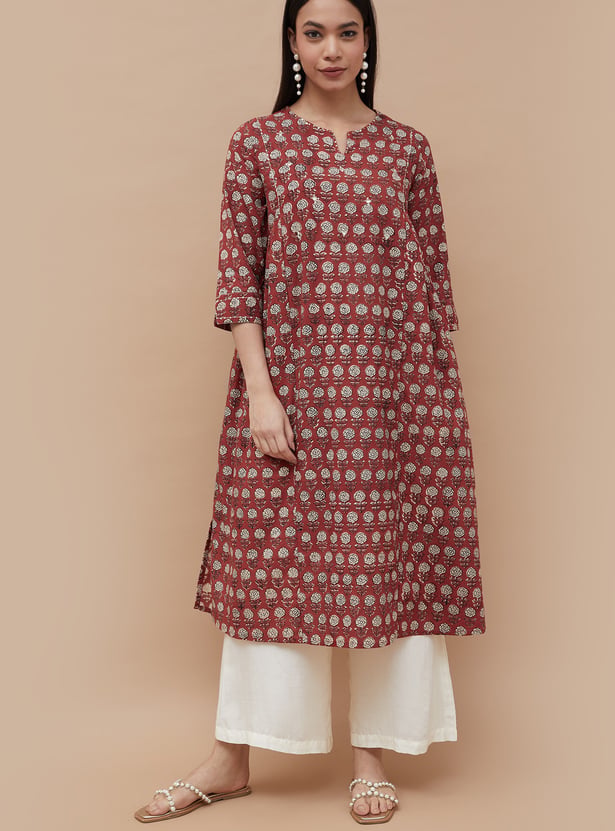 MELANGE Printed A-line Kurta