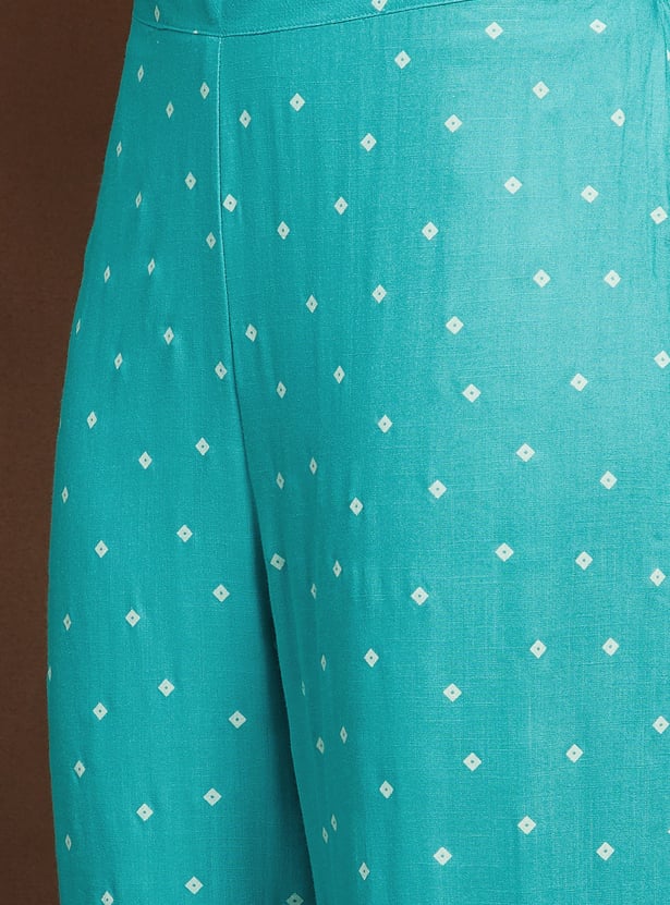 MELANGE Floral Print A-line Kurta Set