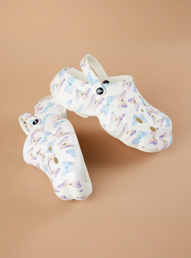 GINGER Butterfly Print Clogs