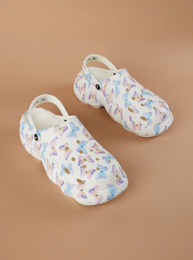 GINGER Butterfly Print Clogs