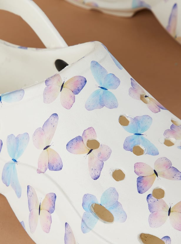 GINGER Butterfly Print Clogs