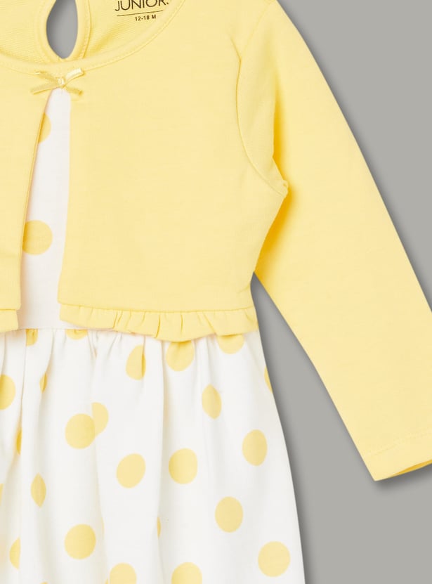 JUNIORS Girls Polka Print A-Line Dress