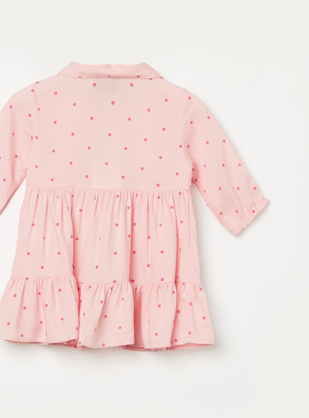 JUNIORS Girls Polka Dot Print A-line Dress