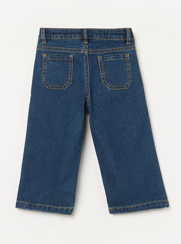 JUNIORS Girls Embroidered Regular Fit Jeans