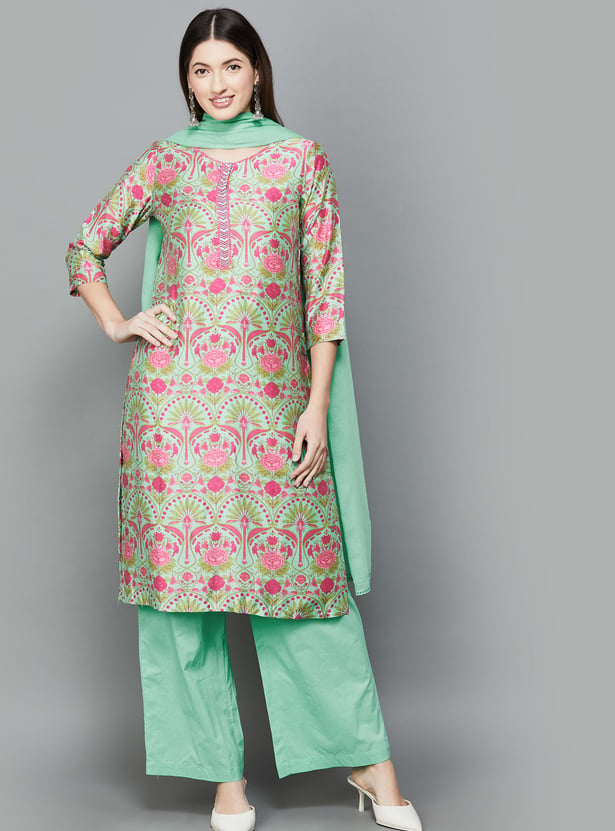 BIBA Floral Printed Straight Kurta Set
