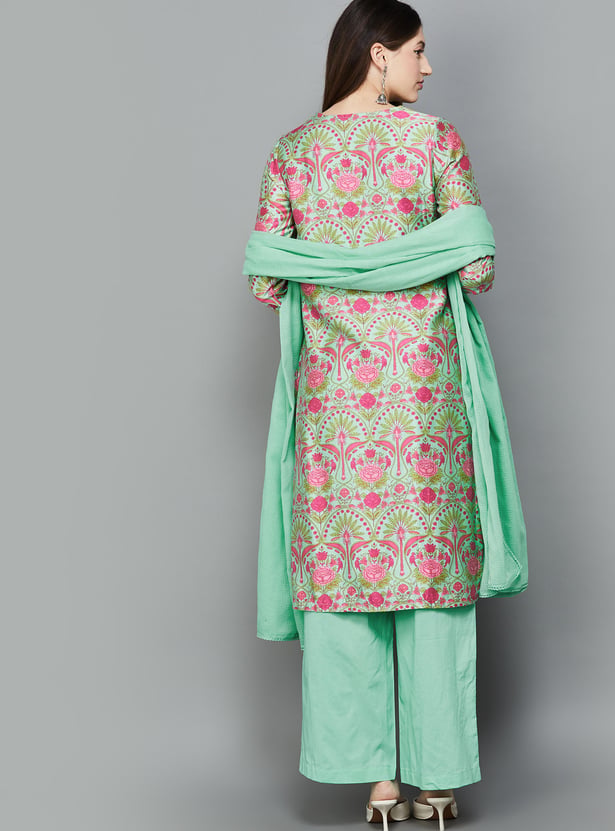 BIBA Floral Printed Straight Kurta Set