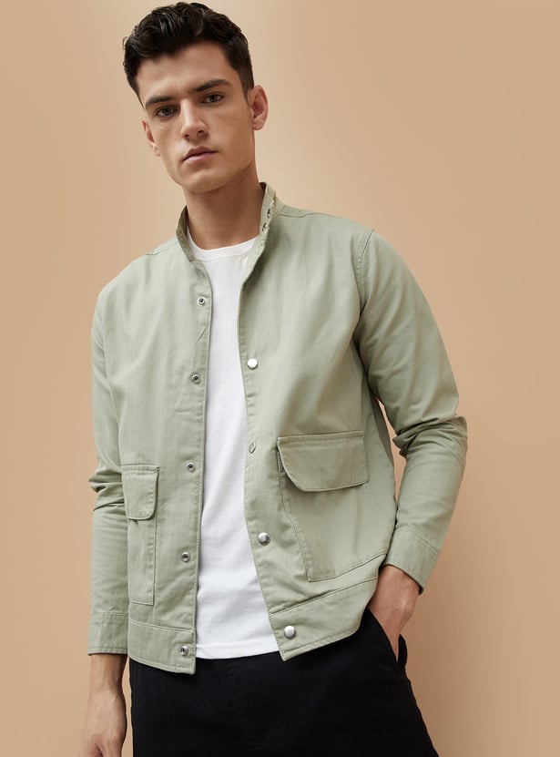 CODE Herringbone Button Up Jacket