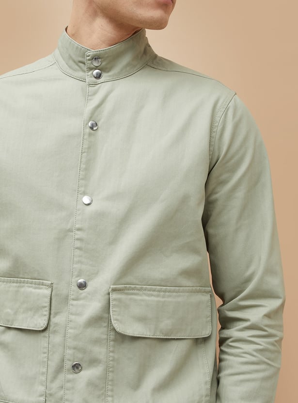 CODE Herringbone Button Up Jacket