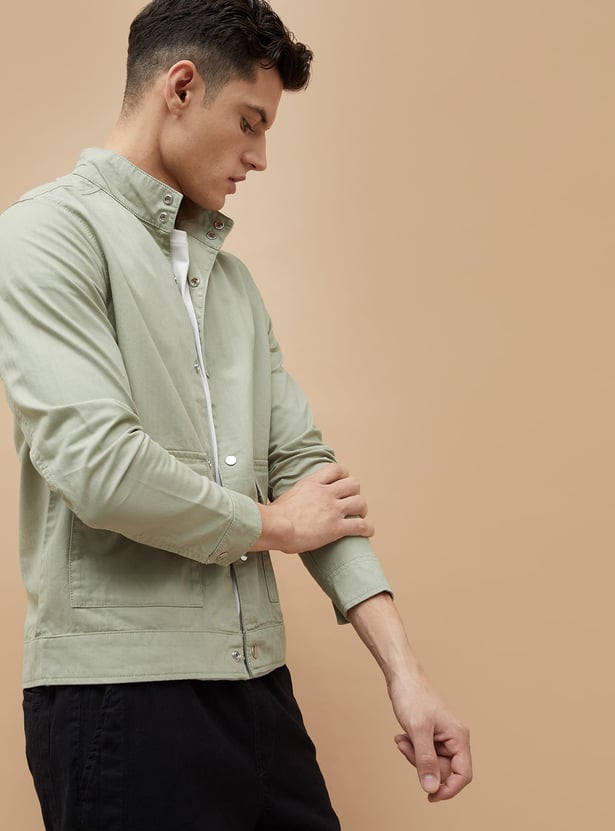 CODE Herringbone Button Up Jacket