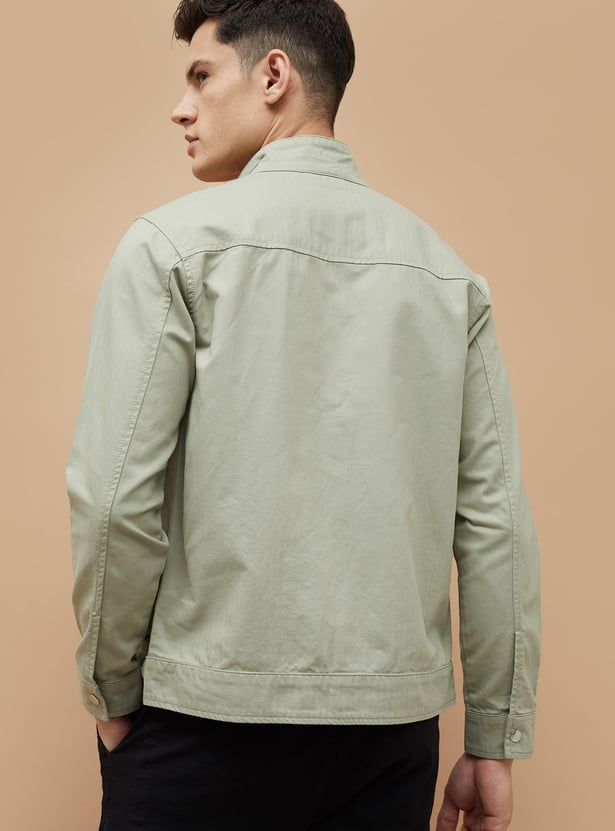CODE Herringbone Button Up Jacket