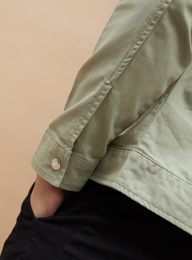 CODE Herringbone Button Up Jacket
