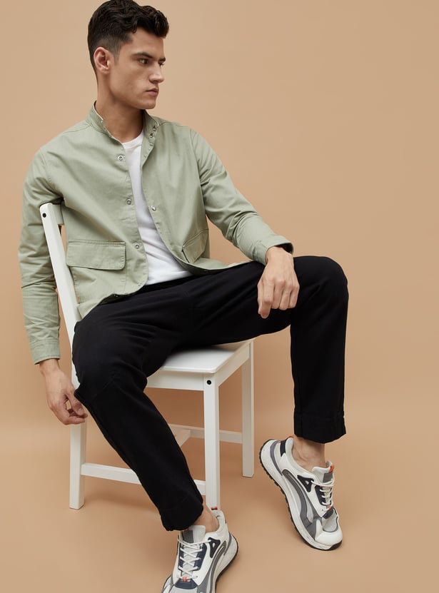 CODE Herringbone Button Up Jacket