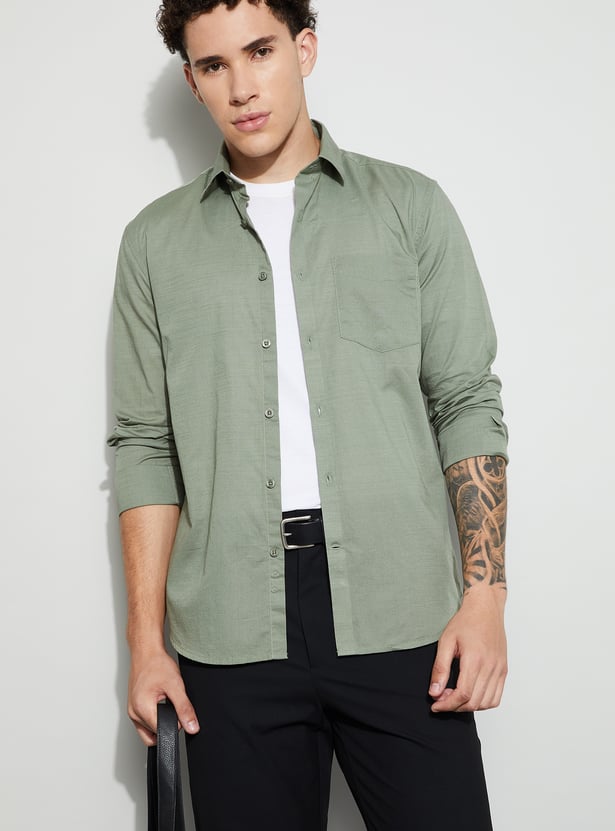 CODE Solid Regular Fit Shirt