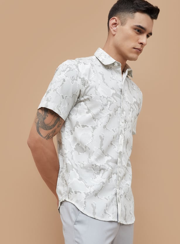 CODE Camouflage Print Regular Fit Casual Shirt