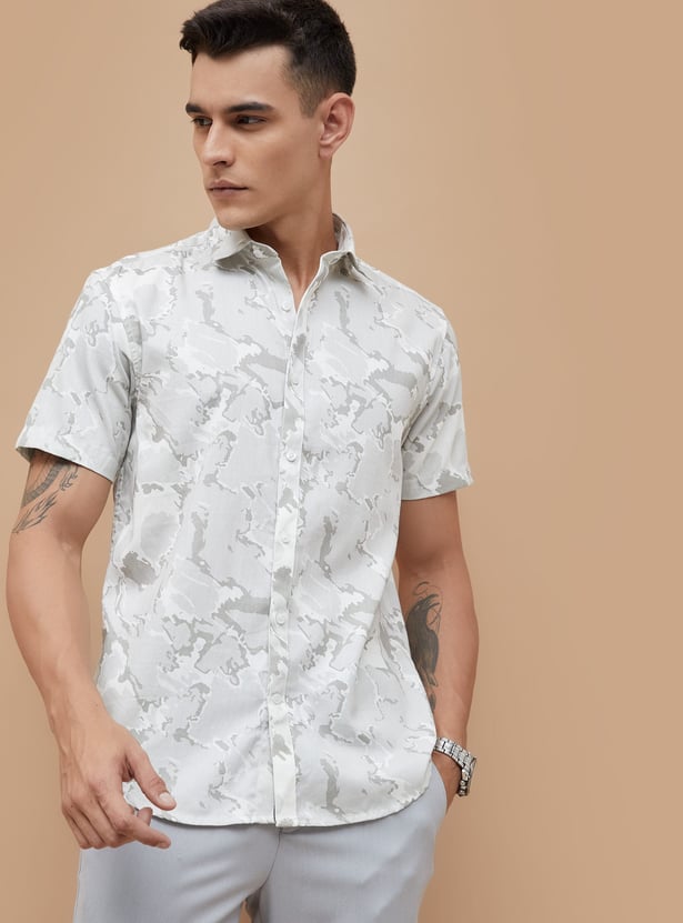CODE Camouflage Print Regular Fit Casual Shirt