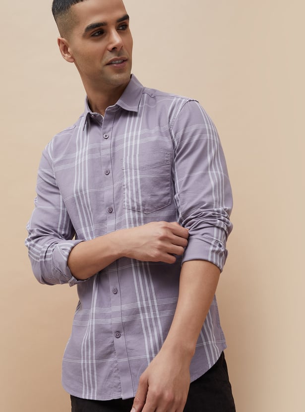 Buy CODE Checked Slim Fit Shirt from CODE at just INR 1499.0