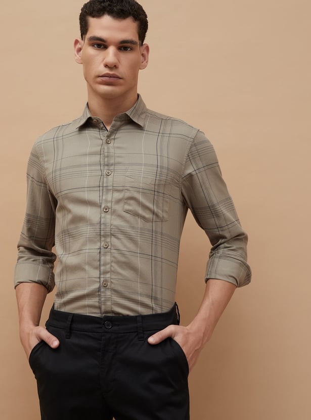 Buy CODE Checked Slim Fit Shirt from CODE at just INR 1499.0