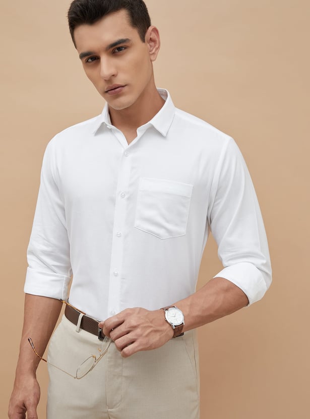 Buy CODE Patterned Slim Fit Formal Shirt from CODE at just INR 1499.0