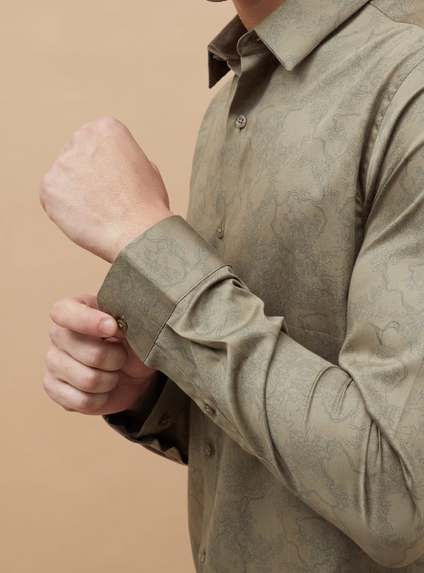 CODE Printed Slim Fit Formal Shirt