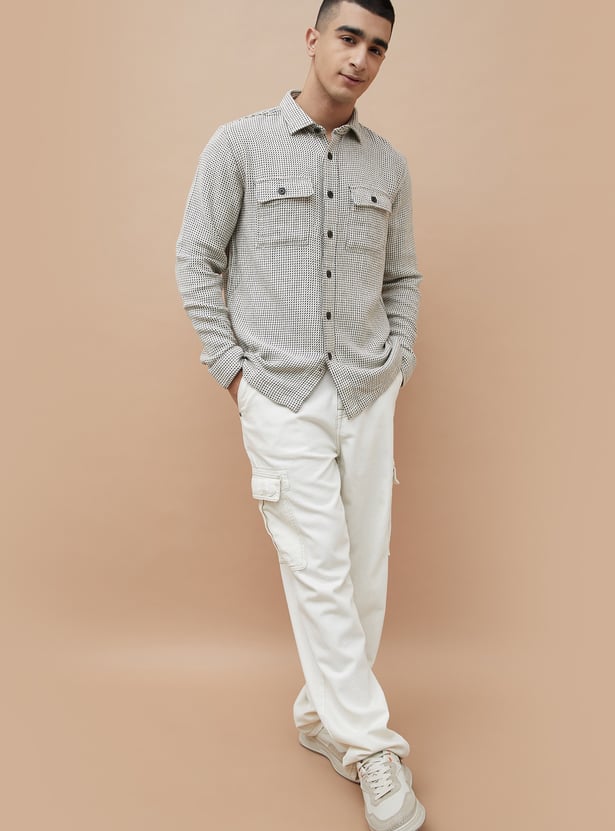DENIMIZE Patterned Shacket