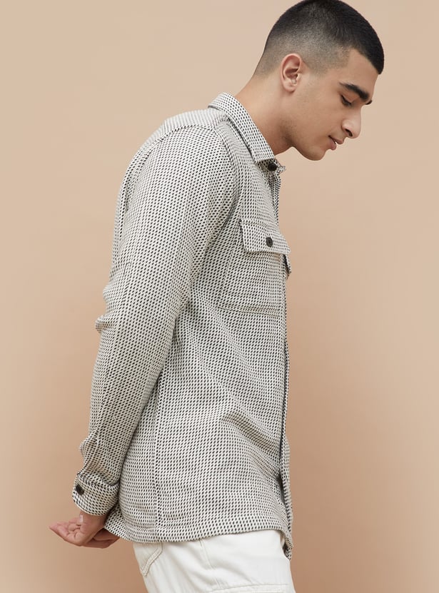 DENIMIZE Patterned Shacket