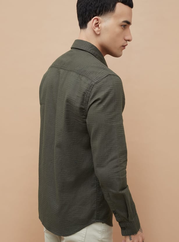 DENIMIZE Textured Regular Fit Shirt