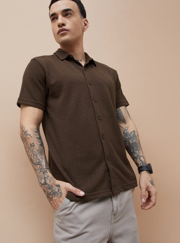 DENIMIZE Textured Regular Fit Shirt