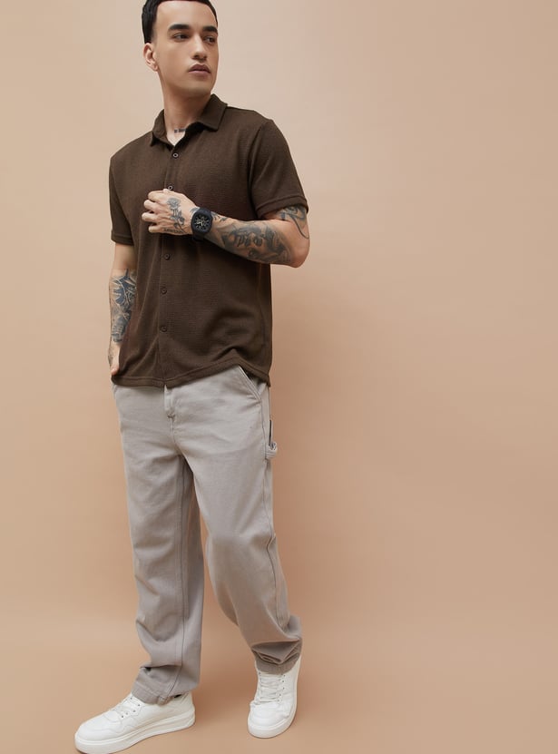 DENIMIZE Textured Regular Fit Shirt