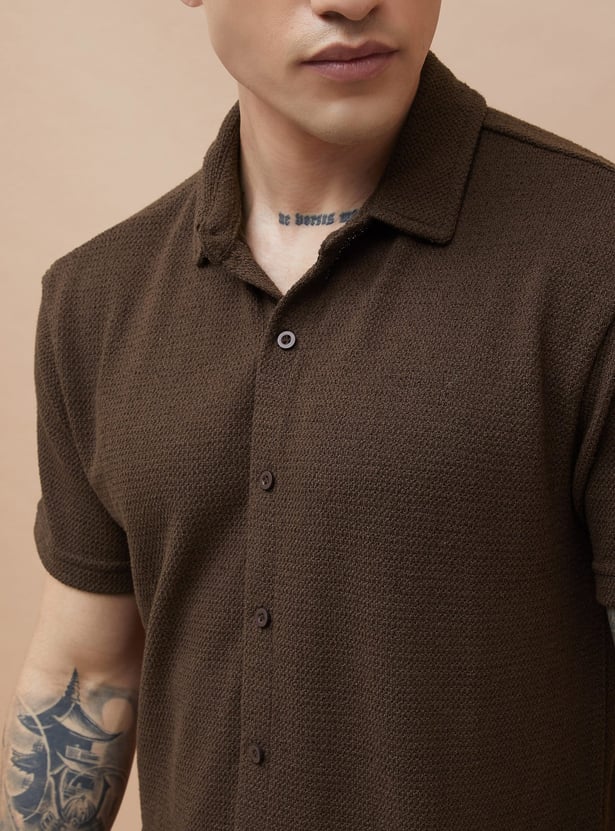 DENIMIZE Textured Regular Fit Shirt