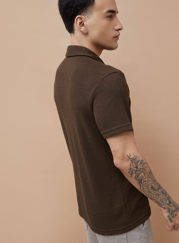 DENIMIZE Textured Regular Fit Shirt
