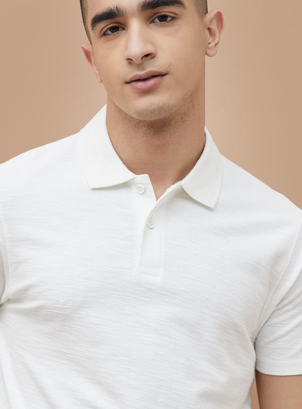 DENIMIZE Textured Polo T-shirt