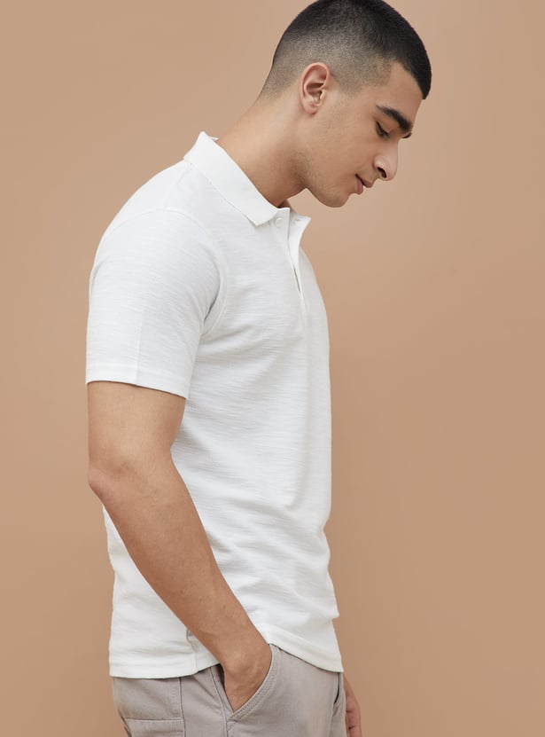 DENIMIZE Textured Polo T-shirt