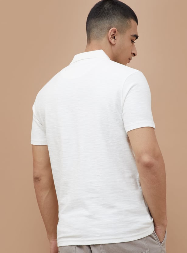 DENIMIZE Textured Polo T-shirt