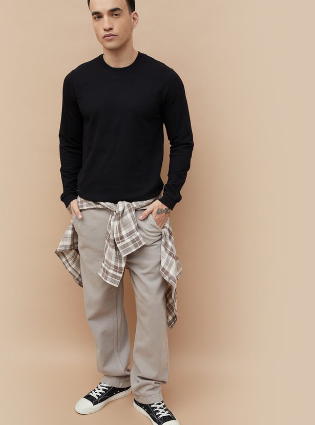 FAME FOREVER Textured Regular Fit T-shirt