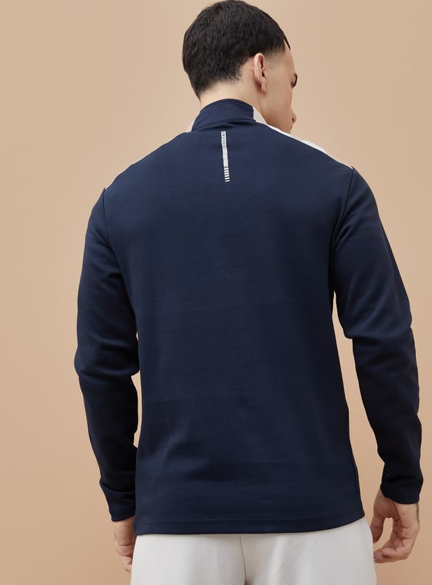 FAME FOREVER ACTIVE Contrast Panelled Mock Collar Sweatshirt