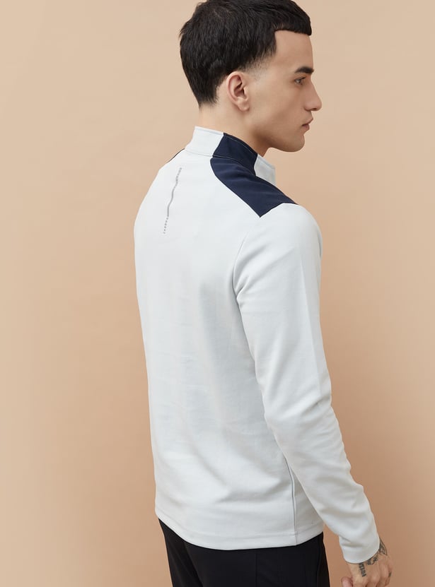 FAME FOREVER ACTIVE Contrast Panelled Mock Collar Sweatshirt