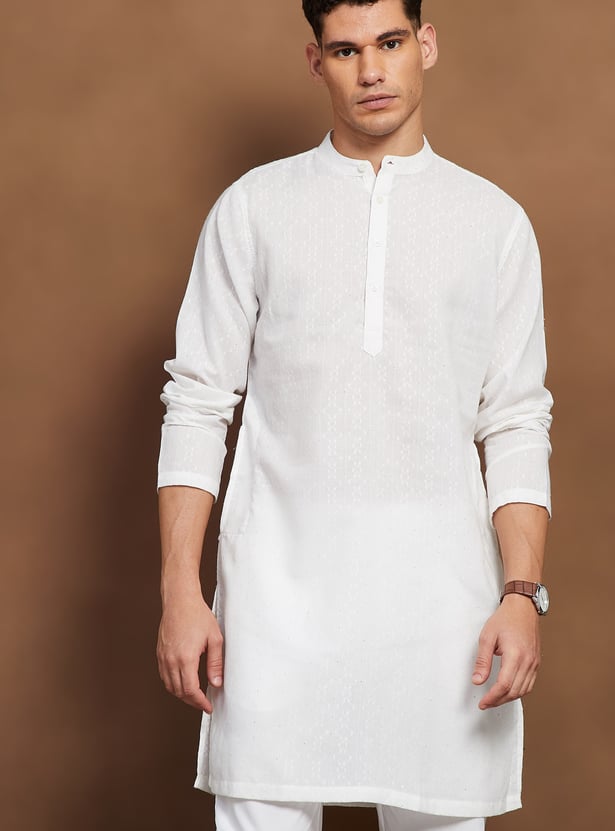 MELANGE Woven Design Straight Kurta