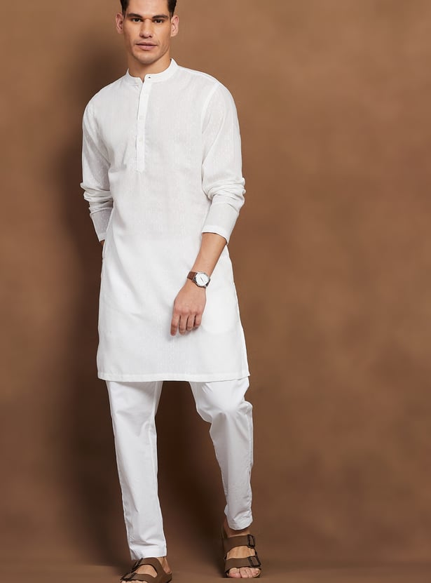 MELANGE Woven Design Straight Kurta
