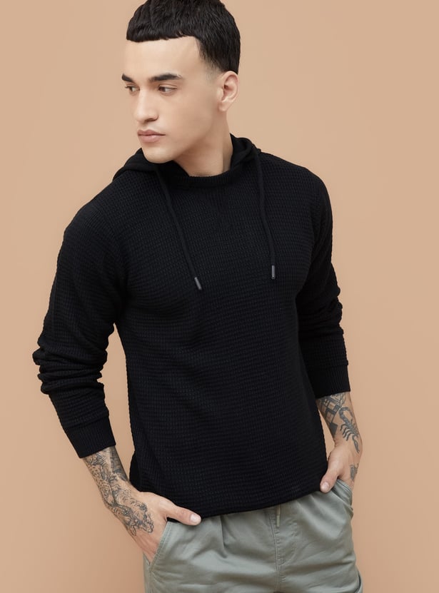 FAME FOREVER Knitted Hooded Sweater