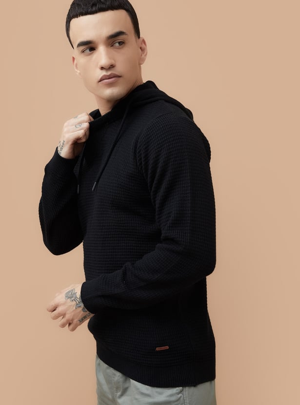 FAME FOREVER Knitted Hooded Sweater