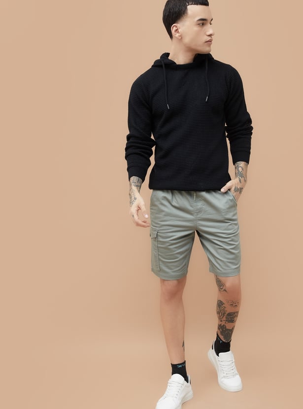 FAME FOREVER Knitted Hooded Sweater
