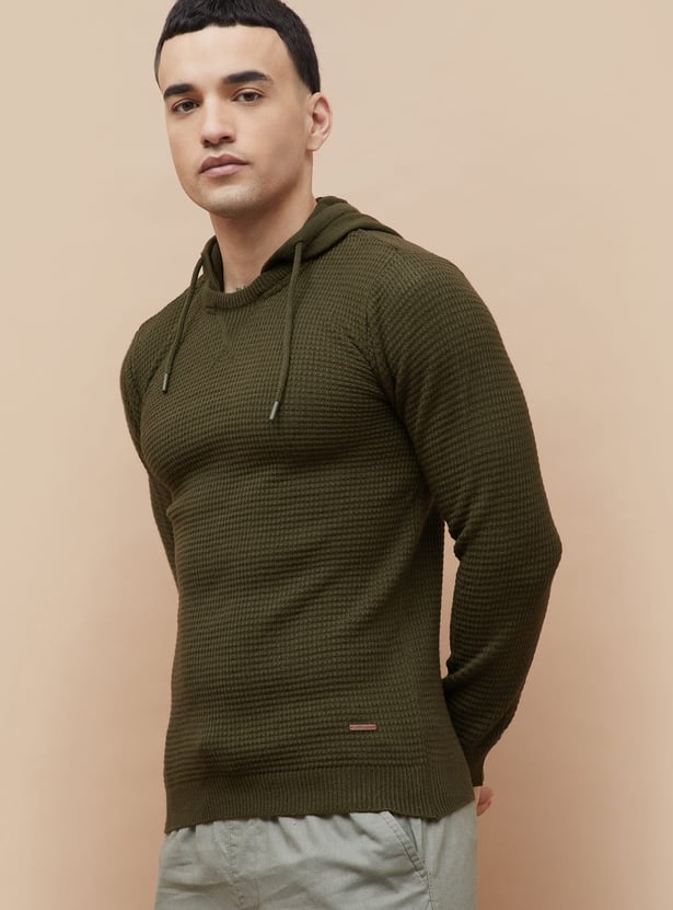 FAME FOREVER Knitted Hooded Sweater