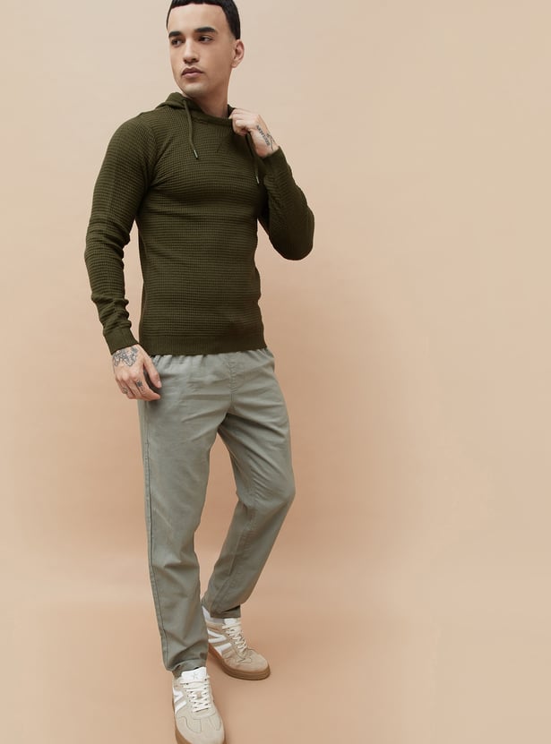 FAME FOREVER Knitted Hooded Sweater