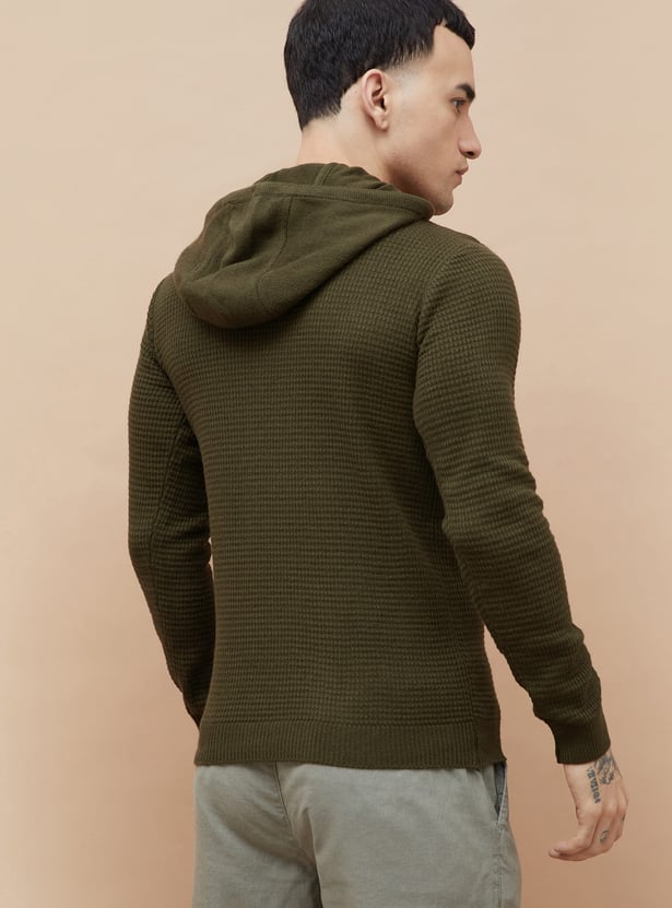 FAME FOREVER Knitted Hooded Sweater
