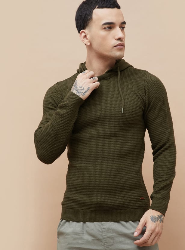 FAME FOREVER Knitted Hooded Sweater