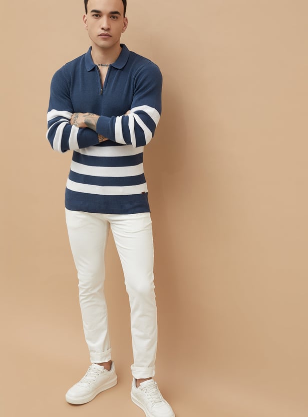 FAME FOREVER Striped Knit Sweater