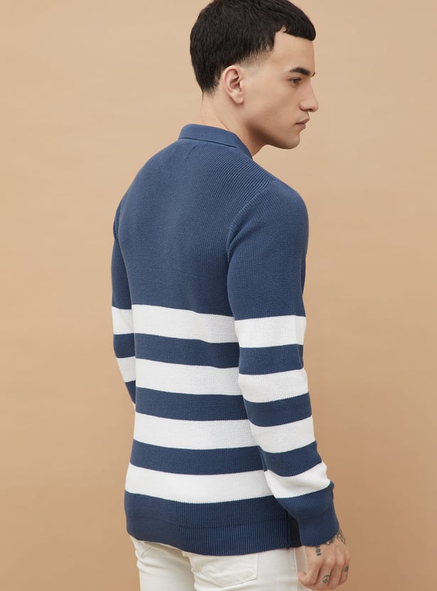 FAME FOREVER Striped Knit Sweater