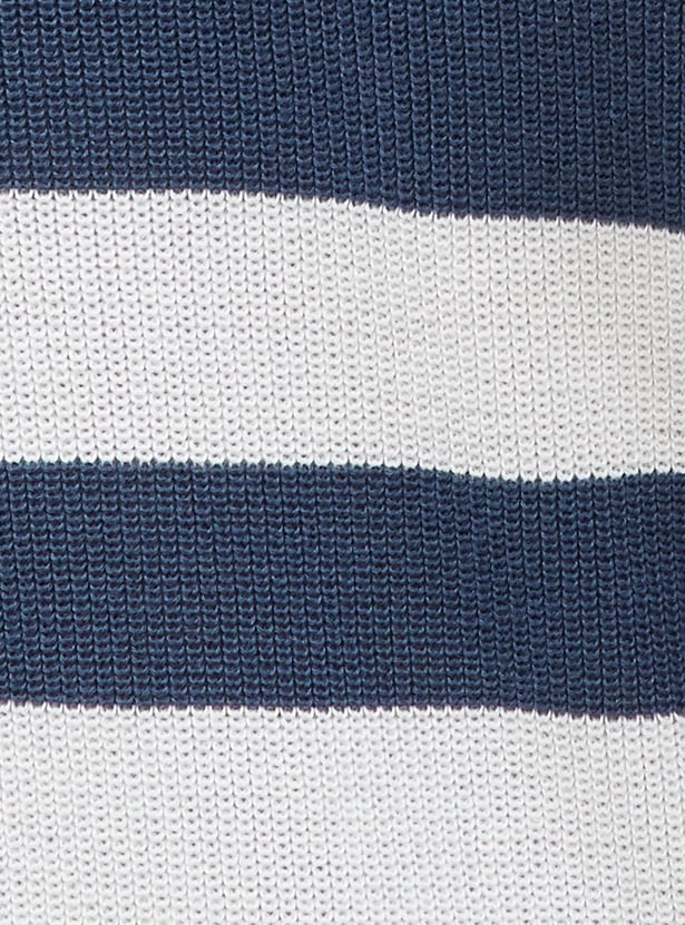FAME FOREVER Striped Knit Sweater