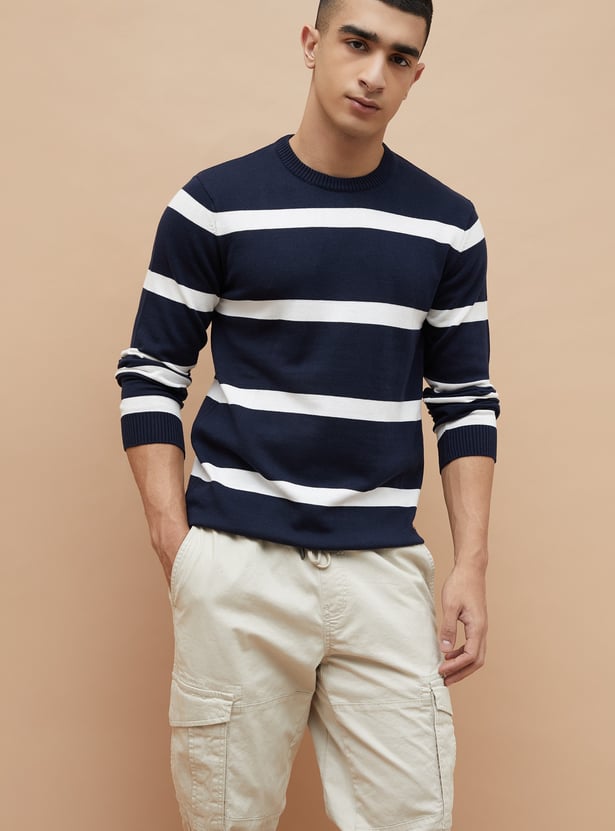 FAME FOREVER Striped Sweater