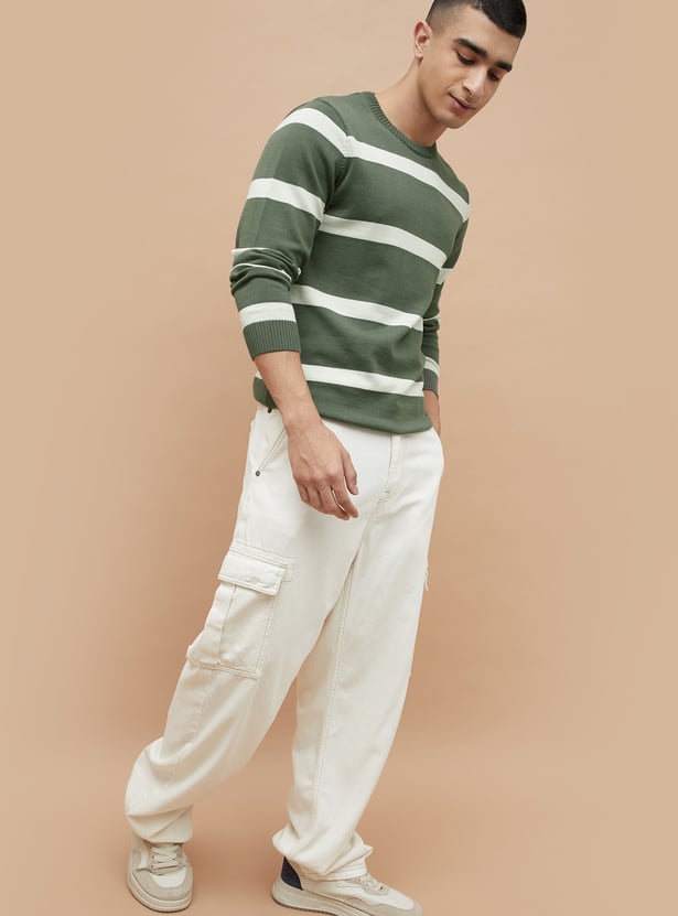 FAME FOREVER Striped Sweater